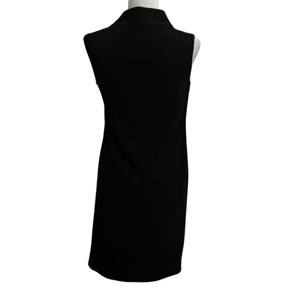 BOUTIQUE MOSCHINO BLACK MOCK NECK SLEEVELESS SHIFT DRESS - 6 - Picture 3 of 10
